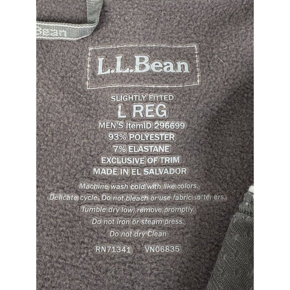 LL Bean Men's L Reg 1/4 Zip Hooded Tech Sweater Fleece Grey Slightly Fitted - Picture 9 of 15